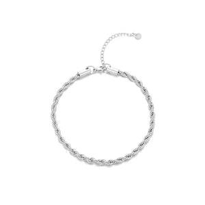 Fußkettchen gedreht 4mm Silber Fußkettchen gedreht 4mm Silber