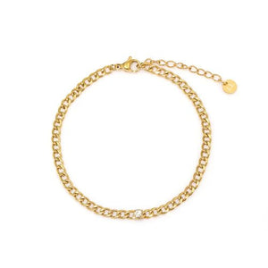 Fußkettchen Glieder mit Steinchen Gold Fußkettchen Glieder mit Steinchen Gold