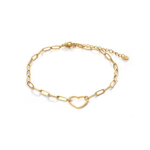 Fußkettchen Großes Herz Gold Fußkettchen Großes Herz Gold
