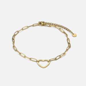 Fußkettchen Großes Herz Gold Fußkettchen Großes Herz Gold