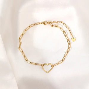 Fußkettchen Großes Herz Gold Fußkettchen Großes Herz Gold