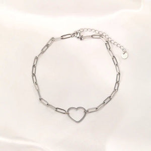 Fußkettchen Großes Herz Silber Fußkettchen Großes Herz Silber