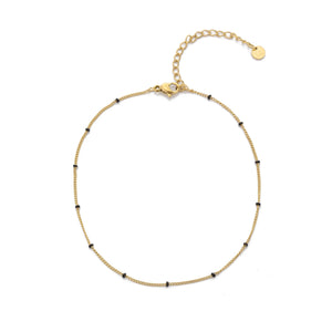 Fußkettchen Kugeln Gold/schwarz Fußkettchen Kugeln Gold/schwarz