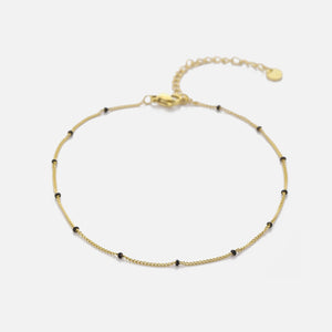 Fußkettchen Kugeln Gold/schwarz Fußkettchen Kugeln Gold/schwarz