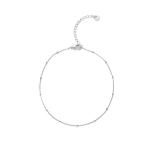 Fußkettchen Kugeln Silber/lila Fußkettchen Kugeln Silber/lila