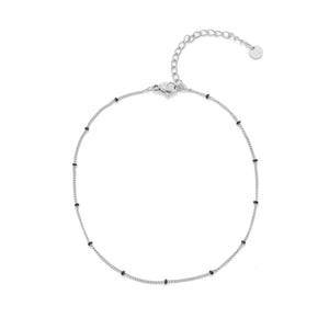 Fußkettchen Kugeln Silber/schwarz Fußkettchen Kugeln Silber/schwarz