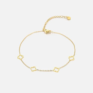 Fußkettchen offene Kleeblatt Gold Fußkettchen offene Kleeblatt Gold