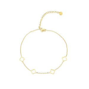 Fußkettchen offene Kleeblatt Gold Fußkettchen offene Kleeblatt Gold