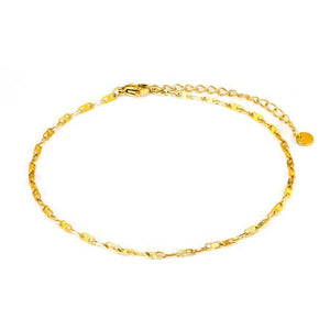 Fußkettchen rechtwinkliger Glieder Gold Fußkettchen rechtwinkliger Glieder Gold