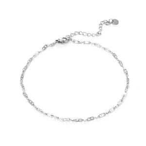 Fußkettchen rechtwinkliger Gliederung Silber Fußkettchen rechtwinkliger Gliederung Silber