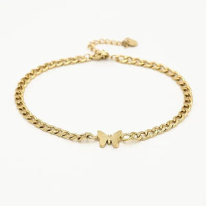 Fußkettchen Schmetterling Gold Fußkettchen Schmetterling Gold