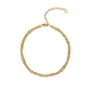 Fußkettchen zweischichtig dicke Kugeln Gold Fußkettchen zweischichtig dicke Kugeln Gold