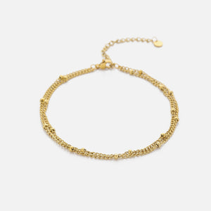 Fußkettchen zweischichtig dicke Kugeln Gold Fußkettchen zweischichtig dicke Kugeln Gold