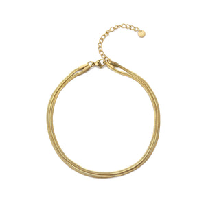 Fußkettchen zweischichtige flach Gold Fußkettchen zweischichtige flach Gold