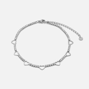 Fußkette mit Steinen & Herzen Fußkette mit Steinen & Herzen