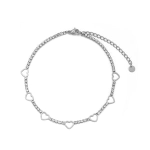 Fußkette mit Steinen & Herzen Fußkette mit Steinen & Herzen