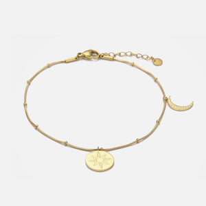 Fußkette Sonne & Mond Silber Gold Fußkette Sonne & Mond Silber Gold