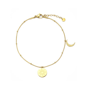 Fußkette Sonne & Mond Silber Gold Fußkette Sonne & Mond Silber Gold