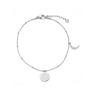 Fußkette Sonne & Mond Silber Fußkette Sonne & Mond Silber