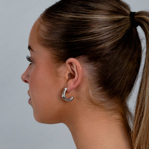 Gehoopte Ohrringe Silber Gehoopte Ohrringe Silber