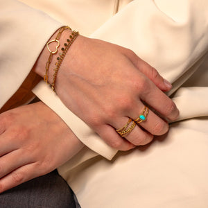 Gliederarmband mit großem Herz Gold Gliederarmband mit großem Herz Gold