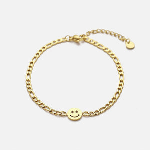 Gliederarmband mit Smiley Gesicht Gold Gliederarmband mit Smiley Gesicht Gold