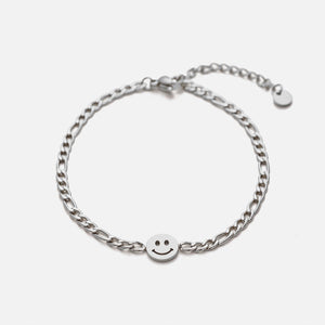 Gliederarmband mit Smiley Gesicht Silber Gliederarmband mit Smiley Gesicht Silber