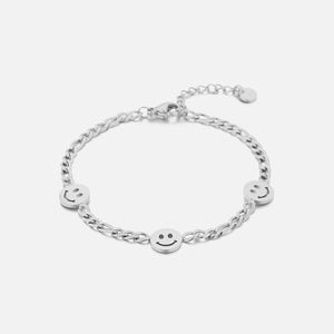 Gliederarmband mit Smiley Gesichtern Silber Gliederarmband mit Smiley Gesichtern Silber