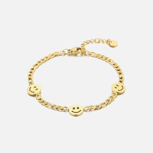 Gliederarmband mit Smileys Gesichtern Gold Gliederarmband mit Smileys Gesichtern Gold