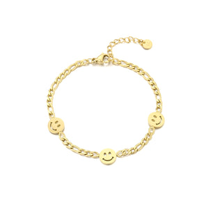 Gliederarmband mit Smileys Gesichtern Gold Gliederarmband mit Smileys Gesichtern Gold