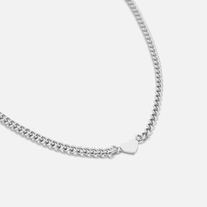 Gliederhalskette mit Herzanhänger Silber Gliederhalskette mit Herzanhänger Silber