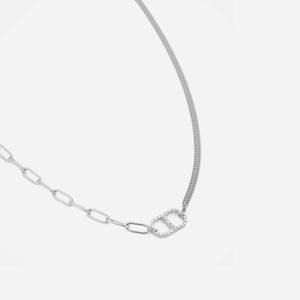 Gliedernhalskette Goodlife Strass 2.0 Silber Gliedernhalskette Goodlife Strass 2.0 Silber