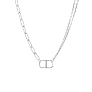 Gliedernhalskette Goodlife Strass 2.0 Silber Gliedernhalskette Goodlife Strass 2.0 Silber