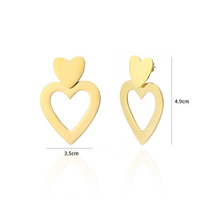 Großer hängender Herzanhänger Gold Großer hängender Herzanhänger Gold