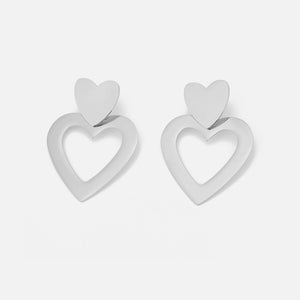 Großer hängender Herzanhänger Silber Großer hängender Herzanhänger Silber