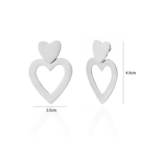 Großer hängender Herzanhänger Silber Großer hängender Herzanhänger Silber