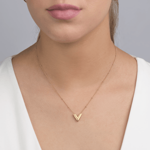 Halskette Anhänger V Gold Halskette Anhänger V Gold