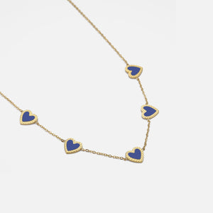 Halskette blau Herzen Halskette blau Herzen