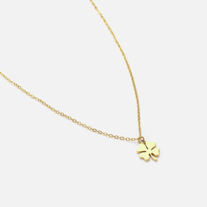 Halskette großem Kleeblatt Gold Halskette großem Kleeblatt Gold