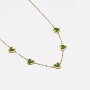 Halskette grün Herzen Halskette grün Herzen