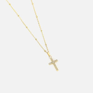 Halskette Kreuz Strass Gold Halskette Kreuz Strass Gold
