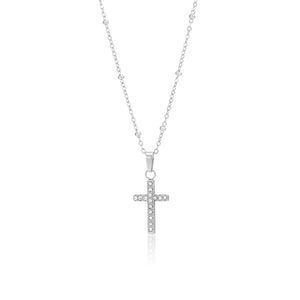 Halskette Kreuz Strass Silber Halskette Kreuz Strass Silber