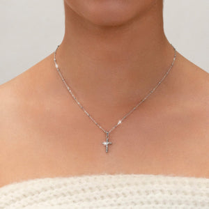 Halskette Kreuz Strass Silber Halskette Kreuz Strass Silber