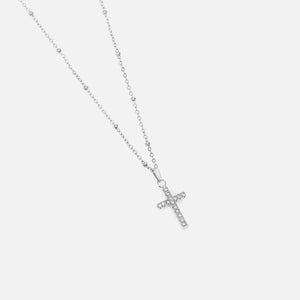 Halskette Kreuz Strass Silber Halskette Kreuz Strass Silber