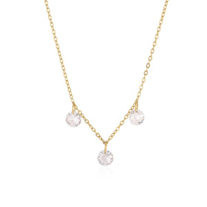 Halskette mit drei Steinen Gold Halskette mit drei Steinen Gold