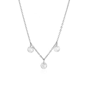 Halskette mit drei Steinen Silber Halskette mit drei Steinen Silber