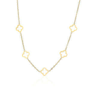Halskette offene Kleeblätter Gold Halskette offene Kleeblätter Gold