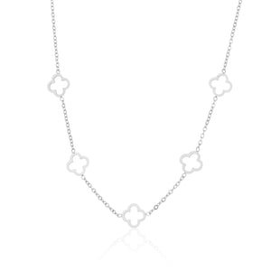 Halskette offene Kleeblätter Silber Halskette offene Kleeblätter Silber