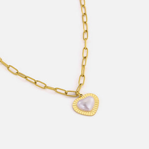 Halskette Perle Herz Gold Halskette Perle Herz Gold