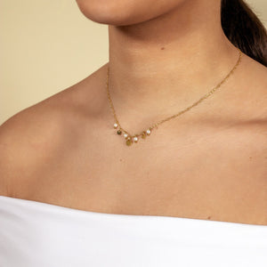 Halskette Perle und Münze Gold Halskette Perle und Münze Gold